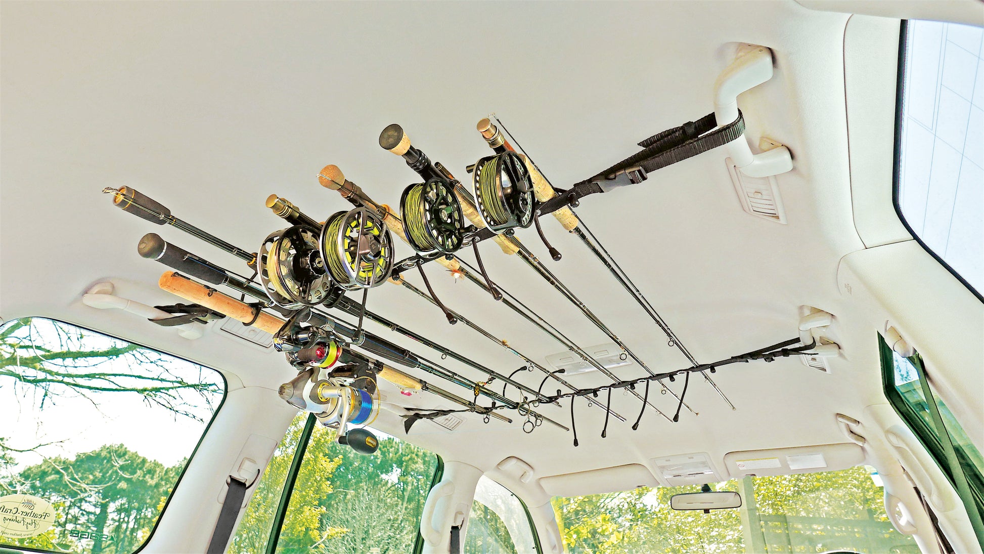 Car Fishing Rod Rack Adjustable Fishing Rod Holder Belt Strap